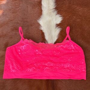 No Boundaries Neon Pink Lace Bandeau